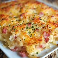 Ham and Cheese Hash Brown Casserole