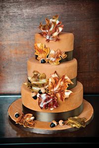 Autumn leaves cake