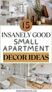 Make small apartment living easier by using these 15 INSANELY good, low-budget & non-damaging small apartment decor ideas! These tips on apartment decorating will help you freshen up every inch of your tiny space & create an elevated small apartment interior design!