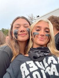 Whiteout football game #fnl #peprally #football #highschool #seniors #seniors #inspo #blackout #studentsection