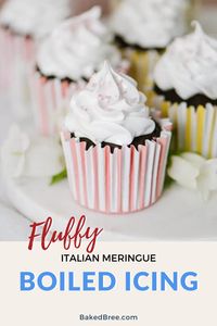 Italian meringue is a must make boiled icing. 7 minutes is all it takes to make sweet, fluffy, and downright addictive frosting. A homemade 7 minute frosting you will want for all your cakes and cupcakes.