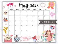 EDITABLE May 2023 Calendar, Printable Wall Calendar 2023, Cute Calendar for May, Monthly Classroom Calendar, Mothers Day Calendar, fillable