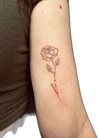 Rose with love in stem. #June #birthflowertattoo #selflove