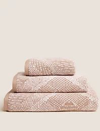 Pure Cotton Tile Print Towel | M&S