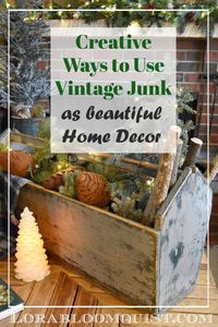 Do you love vintage treasure hunting? Then you'll love these creative ideas for using your vintage finds as Christmas decor. #vintageinspired #vintagedecor #vintagerepurposed #vintageupcycled