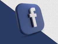 3d rendering facebook logo icon | Premium Psd #Freepik #psd #logo #facebook #social-media #3d