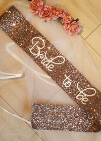 Rose gold Bride to be Bridal Shower sash Theme Hen by NoraKatie