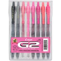 PRICES MAY VARY. Smooth, Fetch & Long-lasting: Write in six different stunning shades of pink, along with gorgeous Gray and vibrant Black ink. Enjoy a smooth, extra fetch writing experience thanks to the gel ink that glides effortlessly across paper. G2 is America's #1 selling and longest-lasting gel ink pen. Comfortable Grip: A contoured rubber grip provides ergonomic support, making long writing projects easier; Available in ultra-fine, extra-fine, fine and bold point sizes so you can find the