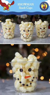 There’s something even better than magic inside these festive snowman cups—real aged white cheddar courtesy of Pirate’s Booty!