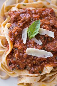 Fettucini in Sausage Bolognese