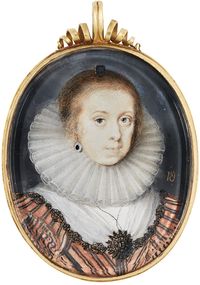 ca. 1620 Lady traditionally called Anne Clifford by Peter Oliver (auctioned by Sotheby's). From their Web site.