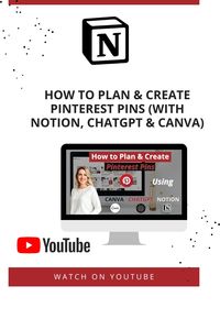 Unlock the secrets to Pinterest success with our ultimate guide on How to Plan & Create Pinterest Pins! 📌✨ Harness the power of Notion, ChatGPT, and Canva to elevate your pin game to new heights. 🚀 Dive into our step-by-step tutorial and learn insider tips for crafting eye-catching visuals that captivate your audience. 🎨🤩 Let your creativity soar as you discover the perfect blend of strategy and design. 🌟