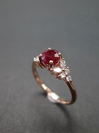 Ruby Ring | Ruby Engagement Ring | Unique Engagement Ring | Rose Gold Engagement Ring | Women Engagement Ring | July Birthstone | Gift