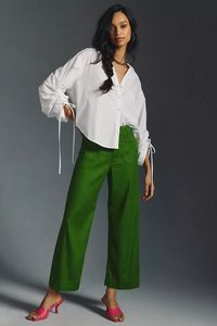 The Colette Cropped Wide-Leg Linen Pants by Maeve | Anthropologie