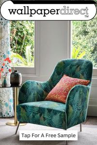 Woodland Fern velvet features graceful fronds of ferns, which seem to glow in the forest half-light. This soft velvety fabric will add both depth and luminosity to any scheme, through its evocative palette of dark teals and midnight blues, with emerald and turquoise highlights.