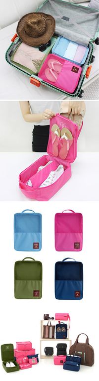 US$6.99  3 layers Shoes Bag Portable Waterproof Travel Bag Nylon Cosmetic Mackup Organizer Storage Container