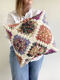 PATTERN Hygge Burst Pillow Pattern X Wildflower Collection by Hue Loco Yarn Crochet Granny Square Sunburst Cushion DIGITAL DOWNLOAD - Etsy