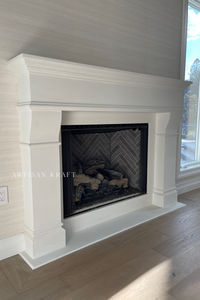 Custom Fireplace Mantel Cast Stone by Artisan Kraft. Shop more custom fireplace mantel surrounds in our link below.