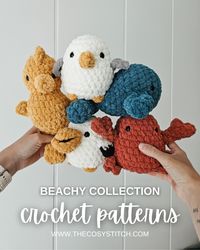 Crochet patterns that are original and carefully designed, these chubby buddy patterns by The Cosy Stitch are *i d e a l* for craft shows and markets, they are the perfect size for table fillers, and are quick + easy to make. You can find these b e s t selling crochet patterns on my website www.thecosystitch.com!