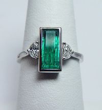 Art Deco Platinum, Emerald & Diamond Ring #jeweledup