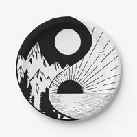 Zen Yin Yang Black White 8 paper plates Gender: unisex. Age Group: adult.