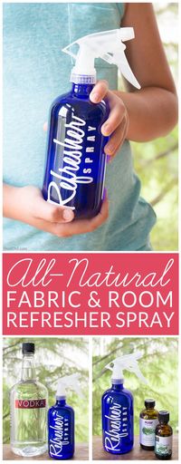 DIY Febreeze Room Refresher Spray - Easy, Non-Toxic, All-Natural room and fabric refresher spray. This easy DIY deodorizer eliminates odors all over the house.