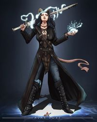 ArtStation - Tiefling female Warlock / Bard, Ajax Love