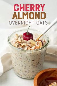 These nourishing Cherry and Toasted Almond Overnight Oats are packed full of flavor and amazing creamy texture. Make them up for an easy meal prep breakfast!