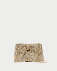 Shop the Jolene Gold Diamanté Bow Clutch at Loefflerrandall.com