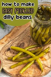 These Dilly Beans, also known as pickled green beans, are crunchy, flavorful and oh-so-addictive. Just a few simple ingredients and 10 minutes to make!