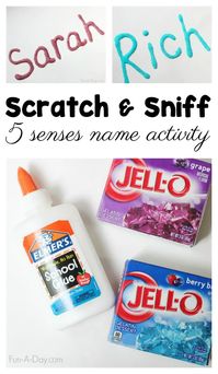 Scratch and Sniff Name Art 5 Senses Activity - Fun-A-Day!