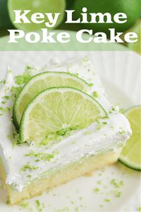 Key Lime Poke Cake recipe from real key lime juice and sweetened condensed milk. We used a rich filling instead of jello in the Key Lime Poke Cake. #KeyLimePokeCake #LimePokeCake #KeyLimePokeCakeRecipe #myturnforus