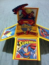 Superman Pop-up Box Card, Handcrafted