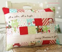 All is calm, all is bright... Christmas patchwork pillow by nanaCompany