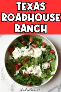 Make one of your favorite steakhouse salad dressings at home with this easy Copycat Texas Roadhouse Ranch! It is smooth and creamy just like the real deal. 