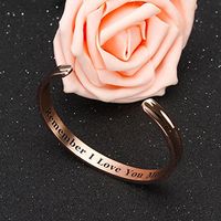 #MothersDayGifts10 Remember I Love You Mom' Cuff Bangle Bracelets Jewelry for Women, Birthday Gifts for Mom from Daughter Son, Thanksgiving, Christmas, Anniversary Day Gifts (Rose Gold): Jewelry