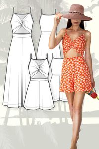 Sewing Pattern Overall Sienna Ebook Jumpsuit With Crop | Etsy South Africa