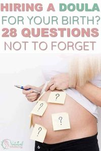 If you are thinking of hiring a doula to help with your natural or home birth here are 28 questions to help you select the right person. #doula #home birth #homebirth #natural birth #naturalbirth