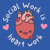 3" circle sticker- social work is anatomical heart work!  This item will ship on 6/7.  One free 1.5" social work is magical button pin with orders over $10.