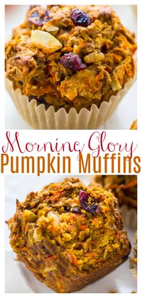 Pumpkin Morning Glory Muffins - Baker by Nature