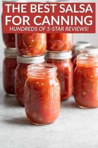 The BEST homemade salsa for canning. Have fresh tomatoes? Then you'll want to make this salsa, either hot or mild. It's so delicious and inexpensive to make! #salsa #canning #tomatoes #healthy | www.delishknowledge.com