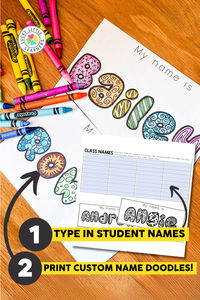 Want to add a fun and personalized touch to your classroom?  Our custom name doodles are a hit with students and teachers alike!   Get yours FREE today!