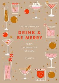 Customize 'Merry Drinks' Holiday Party Invitation online and send via email, text message, or a shareable link. Instantly track deliveries and opens, and message recipients.