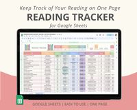 Easily track your reading progress using this straightforward one-page book reading tracker designed for Google Sheets. Whether you're an avid reader or just getting started, this tool helps you stay organized without any frills or unnecessary features. With this tracker, you can easily monitor the books you've read, track your current reads, and plan your next books.  The clean layout makes it easy to input book titles, authors, start and finish dates, and your thoughts or ratings. Key Features