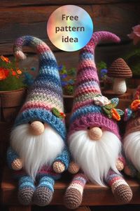 Create a whimsical crochet gnome with this easy-to-follow pattern. Perfect for home decor or gifts. Step-by-step guide included.