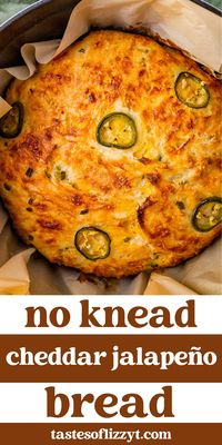 This No Knead Jalapeño Cheese Bread recipe is a perfect blend of spicy jalapeños and rich, melted cheese. It's an easy-to-follow recipe with a hands-off approach.