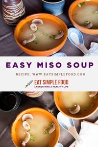 This easy and fast Japanese miso soup recipe is a cup of goodness. I love all the vegetable "accoutrements" : mushrooms, scallions, and tofu. Miso soup is also delicious plain with nothing but the broth base. I love just drinking the broth as is straight out of a coffee cup, especially when it's chilly out or I feel a cold coming on.