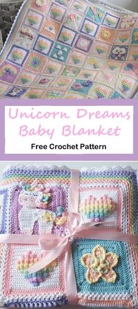 Unicorn Dreams Baby Blanket Free Crochet Pattern - A More Crafty Life