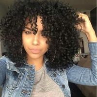 Afro Wig Curly Synthetic Wigs for Black Women Kinky Curly Synthetic Wigs Long Black African American Cheap Hair