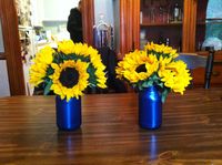 Test run for sunflower centerpieces